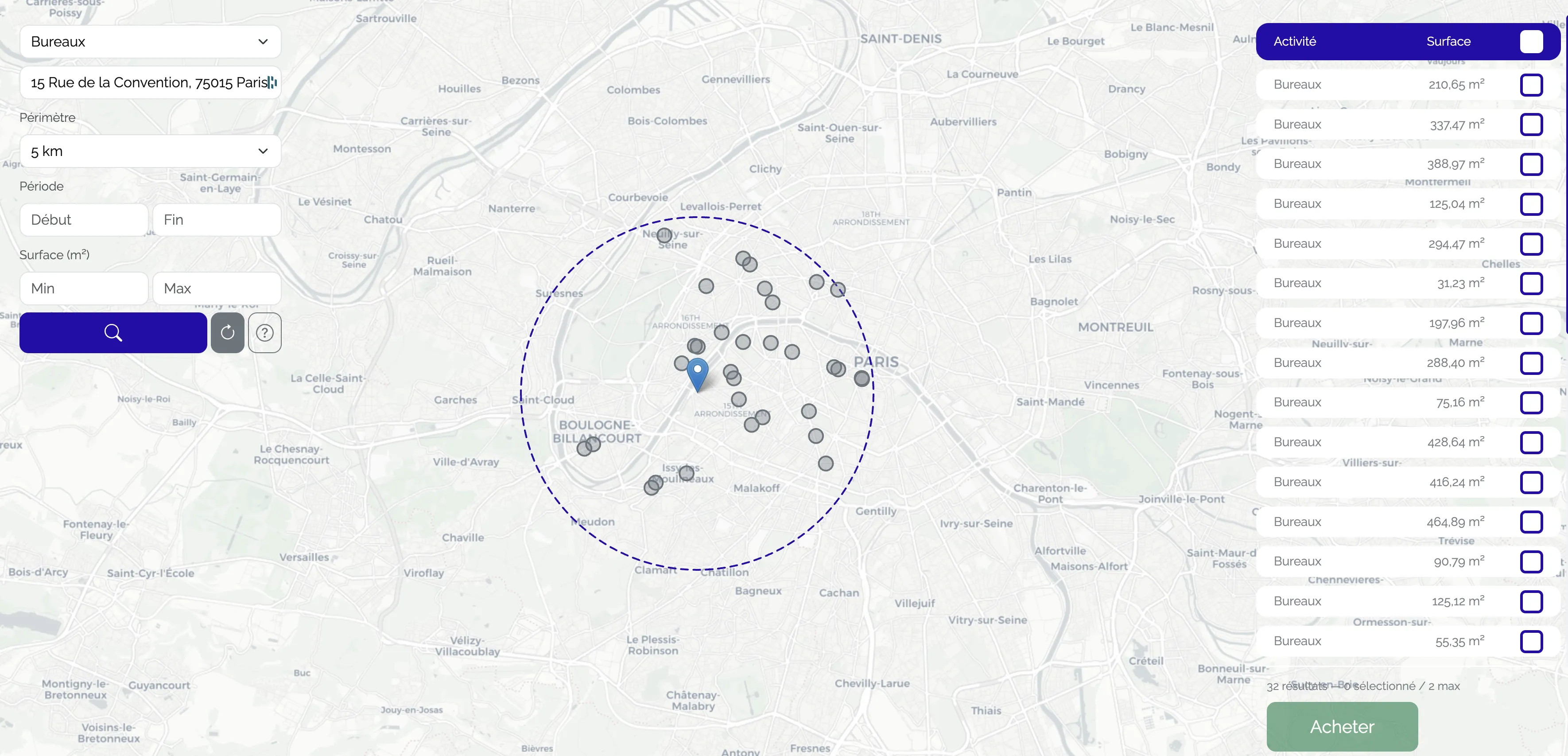 Capture d'écran de l'application Comparables.fr